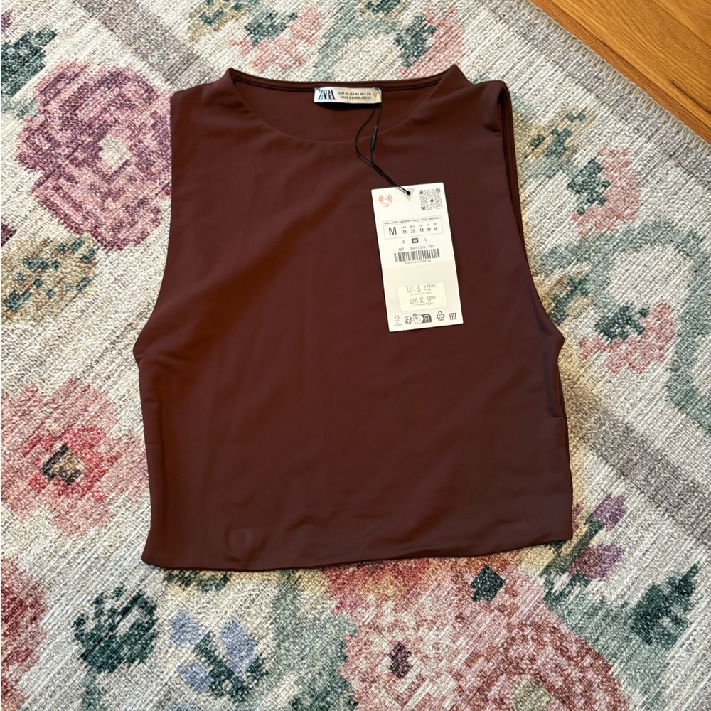 Zara Women's Brown Crop Top